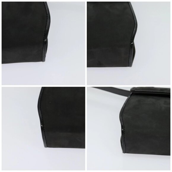 Salvatore Ferragamo Shoulder Bag Suede Gray Auth - Picture 16 of 16